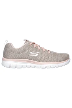 Sneakers beige in mesh leggere con memory foam Skechers Graceful Twisted Fortune