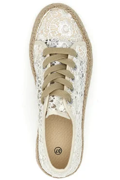 Sneakers bianche beige in crochet con suola in corda ENERGY E122