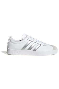 Sneakers Bianche con Bande Argento Adidas VL Court Base