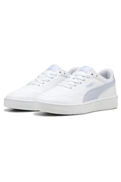 Sneakers Bianche con Bande Azzurre PUMA COURT LALLY JR