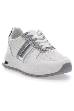Sneakers Bianche Con Dettagli Argento Cafe' Cost 206