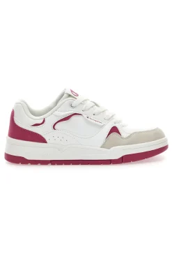 Sneakers bianche con dettagli fucsia e punta scamosciata Champion RD18 Heritage Flap Low G GS