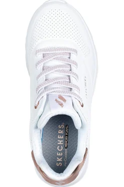 Sneakers bianche con dettagli oro Skechers Uno Lite
