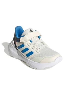 Sneakers bianche con dettagli blu e chiusura a strappo Adidas Tensaur Run 3.0 El C