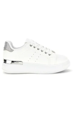 Sneakers bianche con dettagli argento Cafè Cost 45JH07267