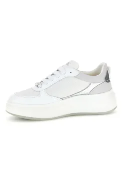 Sneakers bianche con dettagli argento Ferre F750