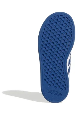 Sneakers bianche con dettagli blu e chiusura mista Adidas Grand Court 2 EL C