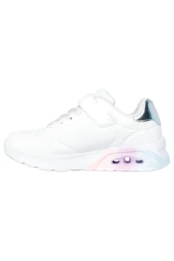 Sneakers bianche con dettagli metallici e chiusura adattiva Skechers Uno Lite 2.0 Vivid Metallic