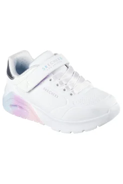 Sneakers bianche con dettagli metallici e chiusura adattiva Skechers Uno Lite 2.0 Vivid Metallic