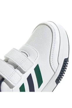 Sneakers bianche con dettagli blu e verdi chiusura a strappo Adidas Tensaur Sport 2.0 CF K