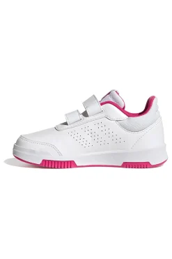 Sneakers bianche con dettagli fucsia e doppio strappo Adidas Tensaur Sport 2 CF K