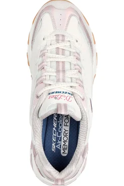 Sneakers bianche con dettagli lilla e memory foam Skechers D'Lites Dazzling Shine