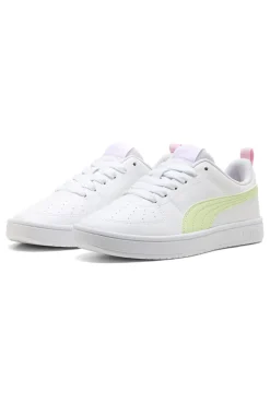 Sneakers bianche con inserti giallo chiaro e rosa Puma Rickie Jr