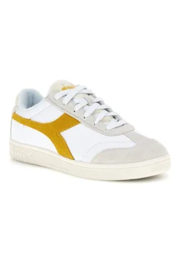 Sneakers Bianche con inserto giallo Diadora Kick Sl