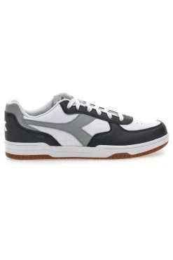 Sneakers Bianche con logo Grigio e Dettagli Neri DIADORA RAPTOR LOW