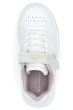 Sneakers bianche con logo laterale e suola azzurra Champion RD18 Low G PS