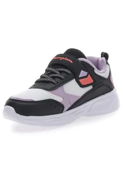 Sneakers Bianche Con Luci e Dettagli Neri e Lilla CHAMPION WAVE B PS