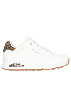 Sneakers bianche con memory foam e dettagli leopardati Skechers Uno Jungle Nite