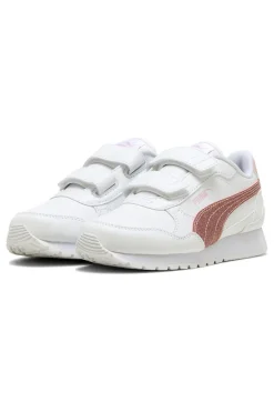 Sneakers bianche con striscia glitter rosa Puma ST Runner v4 SL Glitter V PS