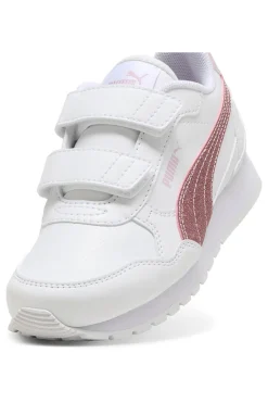 Sneakers bianche con striscia glitter rosa Puma ST Runner v4 SL Glitter V PS