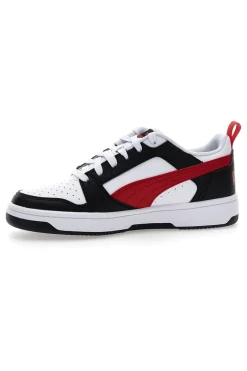 Sneakers Bianche Con Stringa Rossa Laterale Puma Rebound V6 LO JR