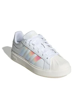 Sneakers bianche con strisce iridescenti e punta a conchiglia Adidas Streettalk J