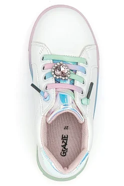 Sneakers Bianche con Suola e Lacci Multicolor GRAZIE GIRL 134353