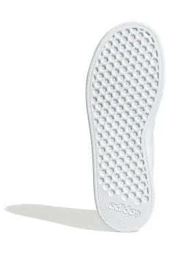 Sneakers bianche con tallone rosa e strisce traforate Adidas Advantage Base 2.0 J