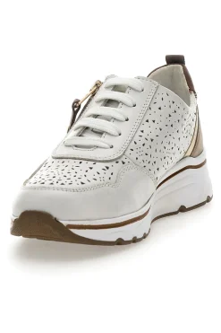 Sneakers Bianche con Tomaia in Pelle Traforata PRIMA RIGA 21464GLAM