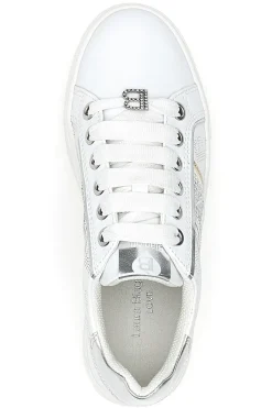 Sneakers Bianche con Tomaia Liscia e Dettagli Glitterati LAURA BIAGIOTTI L8327