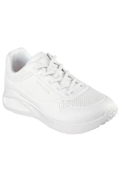 Sneakers bianche con zeppa interna e Memory Foam Skechers Uno Lite - Lite Work