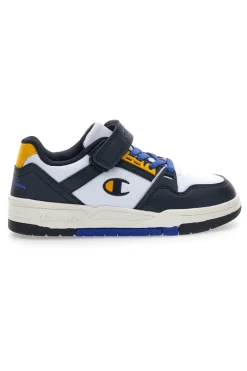 Sneakers bianche e blu con dettagli gialli Champion RD18 Heritage Evolve B PS