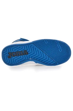 Sneakers bianche e blu mid-cut con chiusura a strappo Joma Platea Mid JR