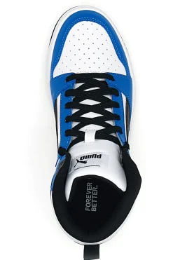Sneakers Bianche e Blu Mid-Cut Puma Rebound V6 Mid Jr