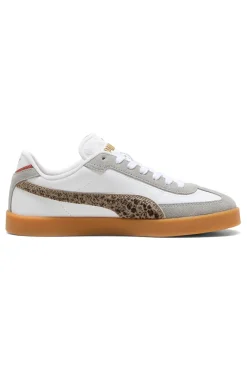 Sneakers bianche e grigie con dettagli animalier suola beige Puma Club II Era Animal Flair