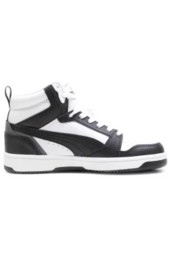Sneakers bianche e nere mid-cut in materie sintetiche Puma Rebound V6 Mid Jr