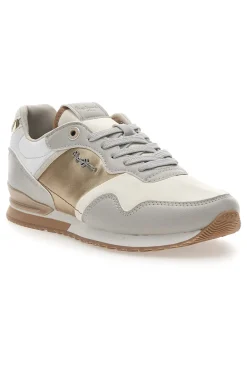 Sneakers Bianche e Oro Con Lacci PEPE JEANS London Shine W