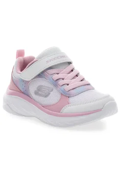 Sneakers Bianche e Rosa con Chiusura a Velcro SHECKERS BOUNDLESS-WATERCOLOR BLUR