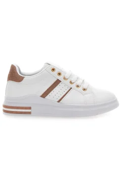 Sneakers bianche e rosa con lacci CAFE' COST BK2450