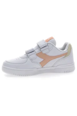 Sneakers bianche e rosa con velcro DIADORA RAPTOR LOW PS
