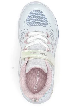 Sneakers bianche e rosa con luci Champion Wave Tri G PS