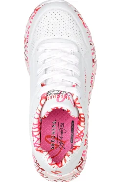 Sneakers Bianche e Rosa Skechers Street Uno Lite -B Lovely Luv
