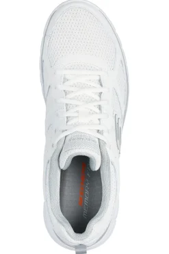 Sneakers bianche in pelle e mesh con soletta memory foam Skechers Burns Agoura da Uomo