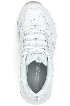 Sneakers bianche in pelle con Memory Foam Skechers Iconic Unabashed