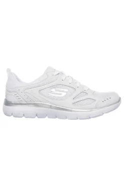 Sneakers bianche in pelle e mesh con Memory Foam Skechers Summits Suited