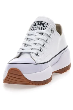 Sneakers Bianche In Tela Con Platform British Knights Kaya Low Fly