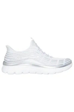Sneakers bianche leggere in tessuto traspirante Skechers Summits Plus Soft Luster