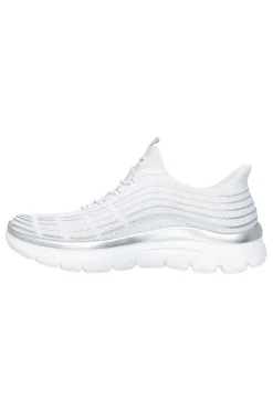 Sneakers bianche leggere in tessuto traspirante Skechers Summits Plus Soft Luster