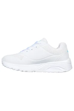 Sneakers bianche multicolor con cuori UNO Lite Spread the Love Skechers