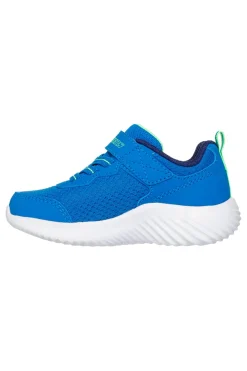 Sneakers blu con chiusura regolabile e suola leggera Skechers Bounder Techrox da Bambino